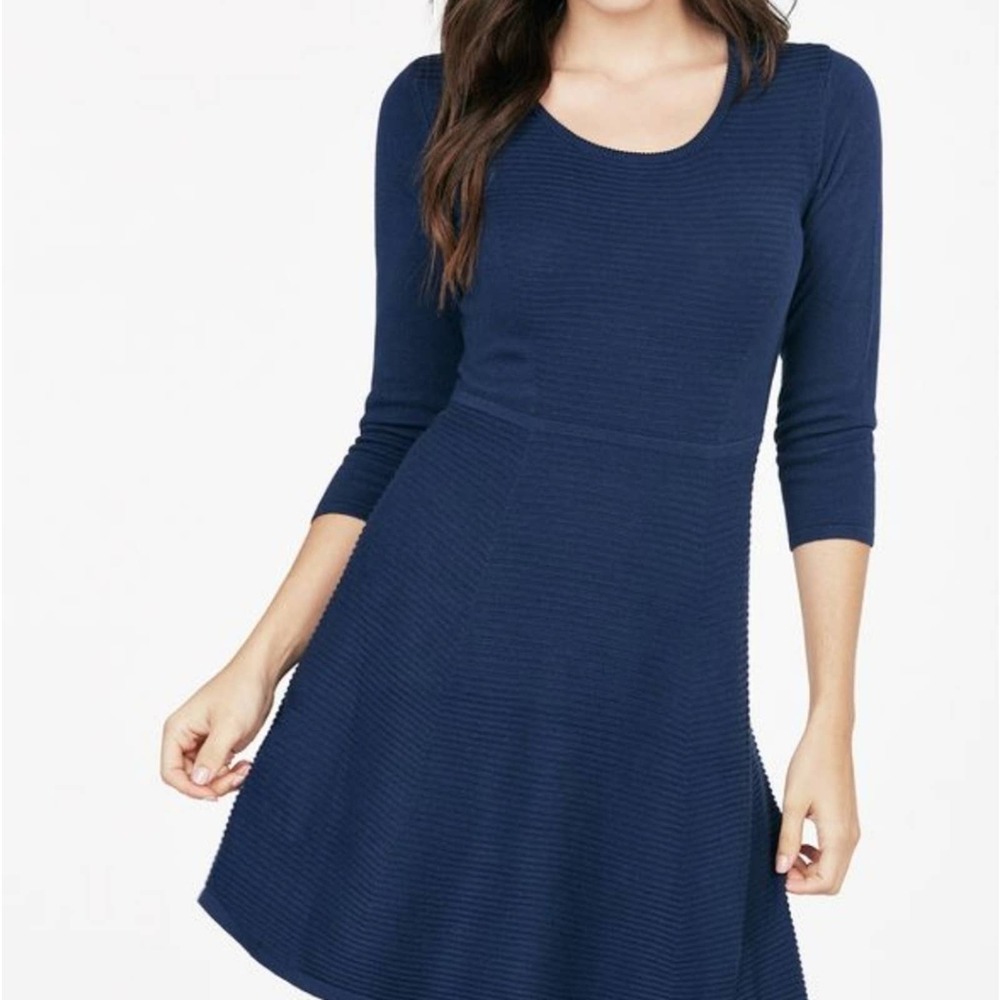 JustFab Textured Fit And Flare Sweater Dress